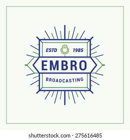 Line Art Logotype Template in Vintage Colors