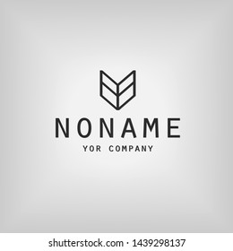 Line Art Logotype. Vector isolated graphic design elemen. Branding identity emblem, symbol perfect for logistic, technology, storage, delivery, shipping business. Moder, flat, outline, abstract logo