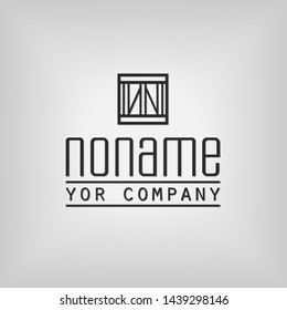 Line Art Logotype. Vector isolated graphic design elemen. Branding identity emblem, symbol perfect for logistic, technology, storage, delivery, shipping business. Moder, flat, outline, abstract logo