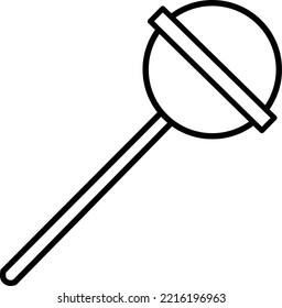 Line art Lollipop. Red candy illustration isolated on white background
