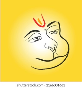 line art lord hanuman digital drawing