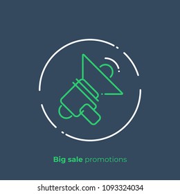 line art loudspeaker. Team building. Scalable vector icon in modern lineart style. outline elements vector illustration.