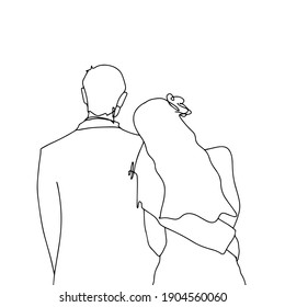 Line Art in Love Vector, Symbol of love. CudlleHug Line vector illustration. Minimalist. Couple Art. Wedding Couple. Man and woman. Couple line drawing. Love line art. Minimalism print. Valentine Day