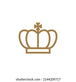 Line art luxury crown logo vector template design.