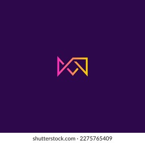 Line Art M Logo Vector Template 