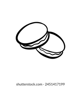 Line art of macaron sweets