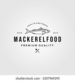 Line Art Mackerel Fish Logo Hipster Stock Vector (Royalty Free ...