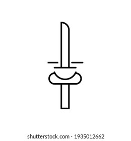line art magic sword icon, pictogram for a simple symbol