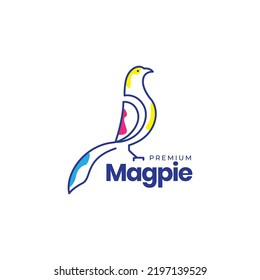 line art magpie abstract logo design