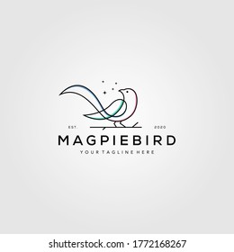 line art magpie bird logo vector symbol illustration design 