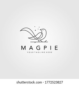 line art magpie bird logo vector symbol illustration design