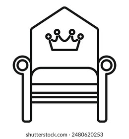 Line art of a majestic throne fit for royalty, representing power and authority