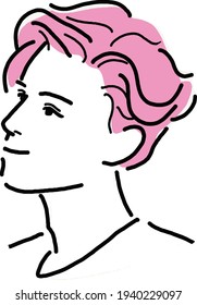 Line art of male profile