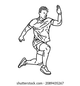 line art of man posing in running style