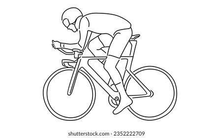 arte de la línea del hombre montando una bicicleta