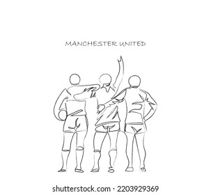 Line Art Of Manchester Football Club Home land Vector Art 