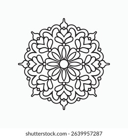 Line Art Mandala Abstract Artwork.
