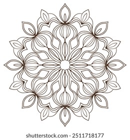 Line art mandala design and abstract floral background	