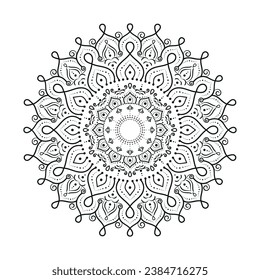 Line art mandala design, beautiful floral mandala design, creative ornamental decorative element,  Luxury ornamental mandala design background in gold color mandala on blue background Free Vector