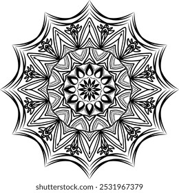 Diseño e ilustrador de mandala de arte de línea