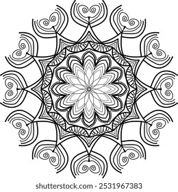 line art mandala design and illustrator