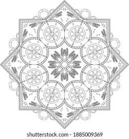 line art Mandala floral geometric interior background