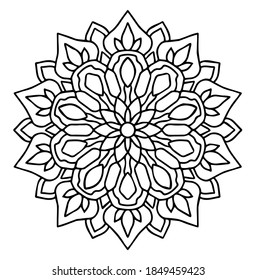 Line art mandala vector for coloring book decoration