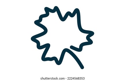 line art maple leaf logo template