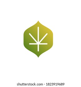 arte lineal hojas óseas de marihuana en forma de hoja. logotipo para productos de cáñamo