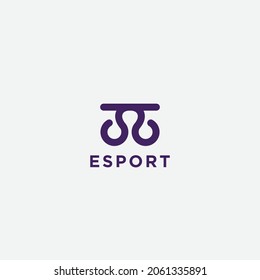 line art mascot tentacle logo e sport game