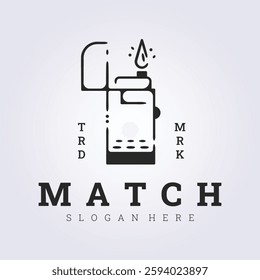 line art match lighter logo template graphic design