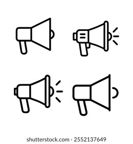 Conjunto de Vetores de Ícone de Megafone Line Art