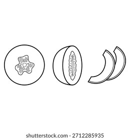 Melonenfrucht - die Linienkunst