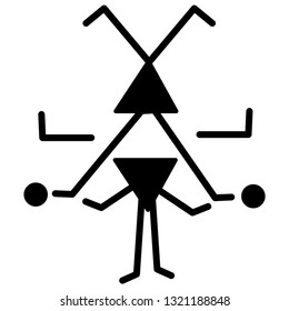 Line art memphis geometry icon in modern style. Can be used for fluent design poster, electronic music technology cover, flyer, logo.
