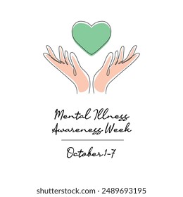 line art of Mental Illness Awareness Week good for Mental Illness Awareness Week celebrate. line art.