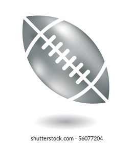 Line art metallic american football isolated on white