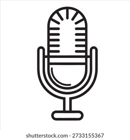 Line art of a microphone illustration vector coloring page