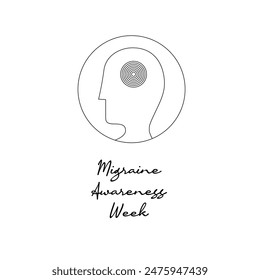 line art of Migraine Awareness Week good for Migraine Awareness Week celebrate. line art.