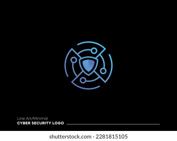 Line Art Minimal Cyber Security Logo