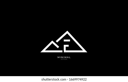 line art minimal logo of a mountain with letter F