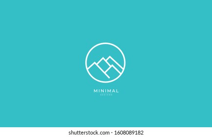 A line art minimal mountain peak logo