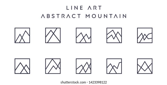 Line Art Minimalist Abstract Mountain Stock Vector Royalty Free