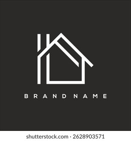 line art minimalist house icon real estate business logo vector