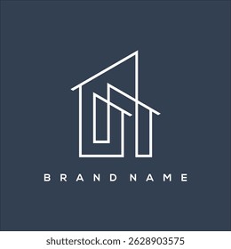 line art minimalist house icon real estate business logo vector