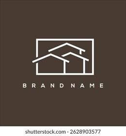 line art minimalist house icon real estate business logo vector