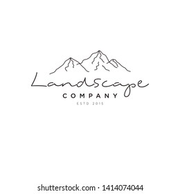 Line art minimalist Landscape Hills logo design inspiration