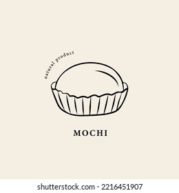 Line art mochi dessert illustration