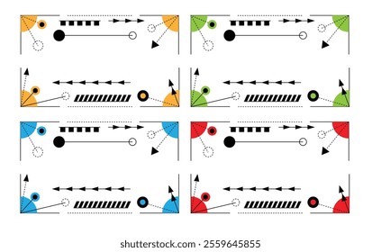Line Art Modern Geometric Technology Frame. Graphic design elements and resources concept vector. Modern technology and computing abstract form
