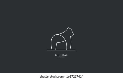 A line art modern minimal logo of a Gorilla 