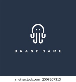 line art modern octopus logo vector